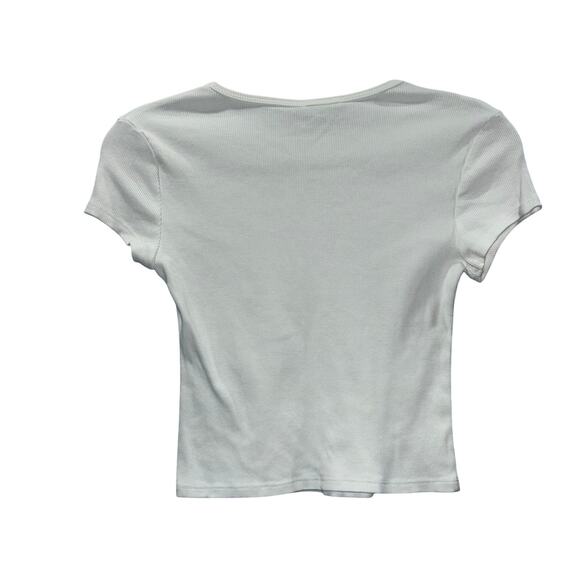 Reformation Muse Ribbed Tee in Ivory – Size Small – New With Tags - Picture 5 of 15